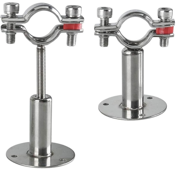 2 sett Skrue 32 Rustfritt Stål Justerbar Rørholder Med Skruer Rørbraketter Takmontering Rørklemmer For Rør Stenger Diameter 32-34mm