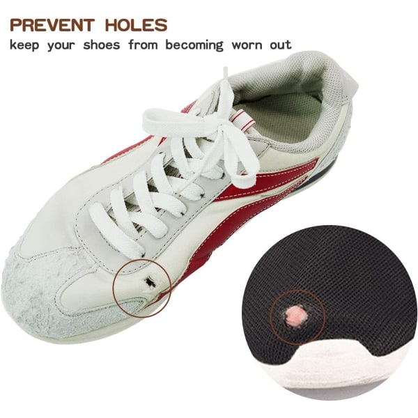 8 par reparationsplåster för sportskor och läder, självhäftande skohälplåster, hälskydd mot blåsor, (vit+svart, L+S）