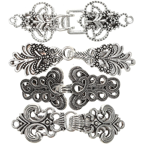 4 stk. Brosche Pins Trøje Klip Pin Skjorter Hals Krage Spidser Bluse Lapel Pin Sølv 7.5X2.4CM Silver 7.5X2.4CM