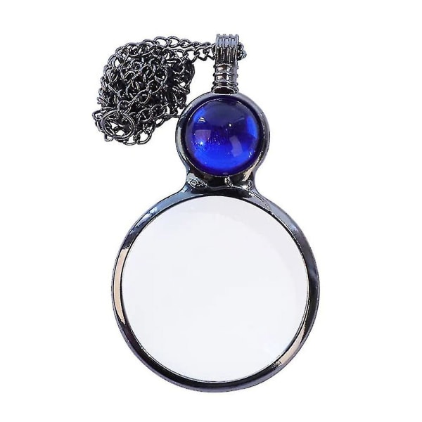 Forstørrelsesglas Halskæde Gave, Læse Forstørrelsesglas Vedhæng Halskæde Til Ældre, Forstørrelsesglas Til Bøger, Aviser, Læse Smykker Blå Blue