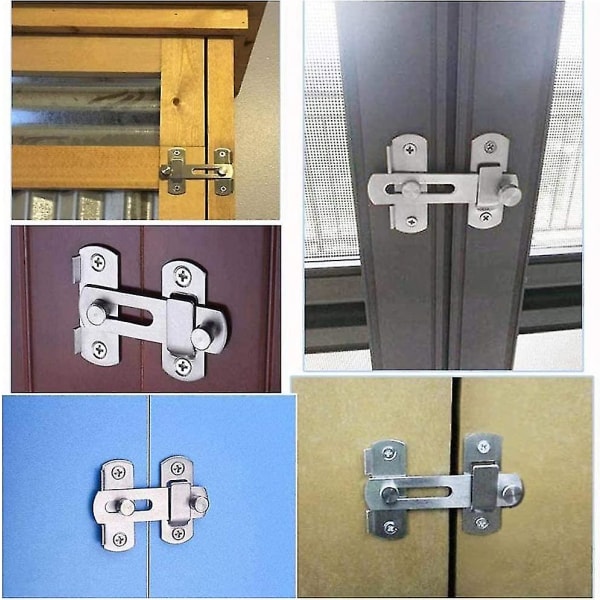Dørgreb Hasp Lås, Dørgreb Spænde, Rustfrit Stål Dørgreb Sikkerhed Flere Greb Alsidig Dørhardware Til Vinduer Og Døre (2 Stykker)