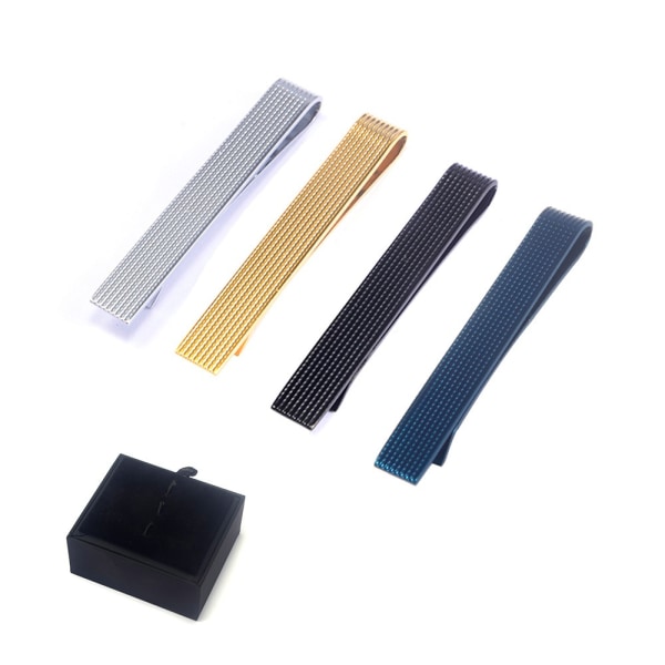 4-pakning 5,4 CM Tri Color i luksuseske, 4-delt slipseklipssett, bart, vintagenøkkel og glatt stang