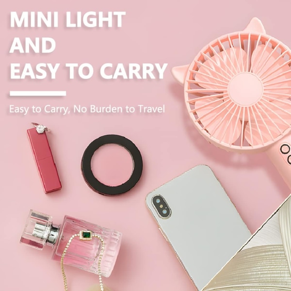 Mini håndholdt blæser, USB skrivebordsblæser, 3-trins genopladelig blæser, batteridrevet, til hjemmekontor bil udendørs rejser (pink)