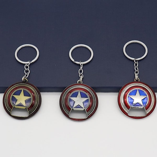 Captain America Skjold Nøglering Flaskeåbner Captain Americas Flaskeåbner Nøglering (1 stk., Bronze)