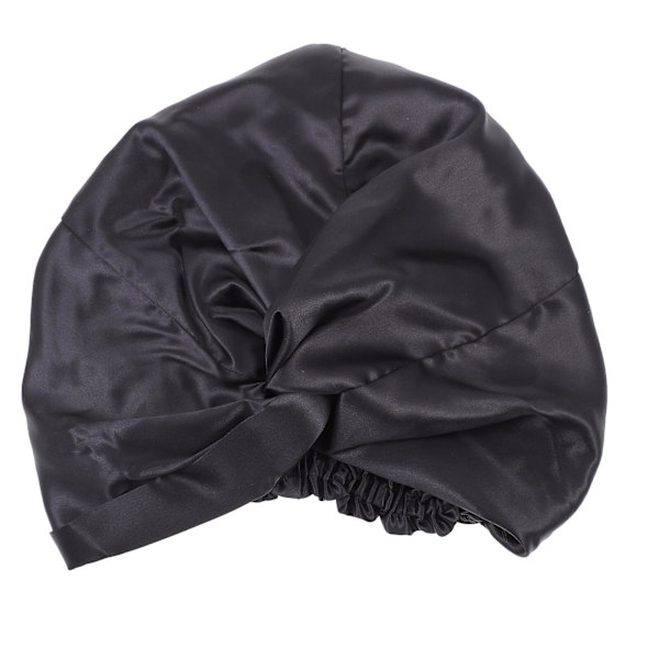 Nattmössa för kvinnor, huvudskydd, hårvård, keps, bred satinband, svart 28x21cm Black 28x21cm