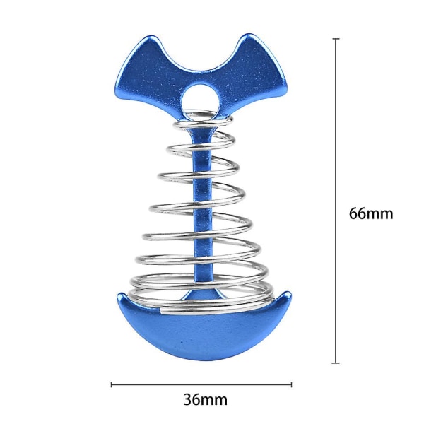 Tältlinjespännare i aluminiumlegering, justerbart fiskbensdäcksankare, med fjäderspänne, lämplig för utomhuscamping, däcksanvändning 6-pack gul