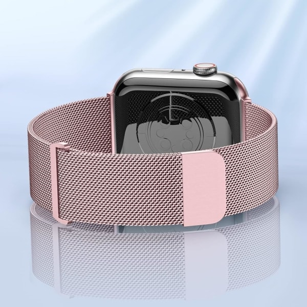 RYI) Metallarmband i guld/rosa, kompatibelt med Apple Watch 40 mm 38 mm
