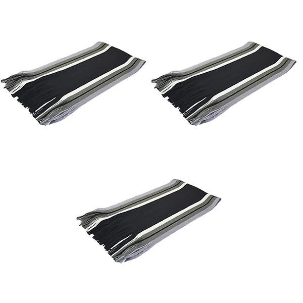 3 stk Menn Kanskje-Kashmir Stripete Sjal Mote Vinter Varmt Strikket Sjal Halsduk Halsvarmer Wrap 3pcs