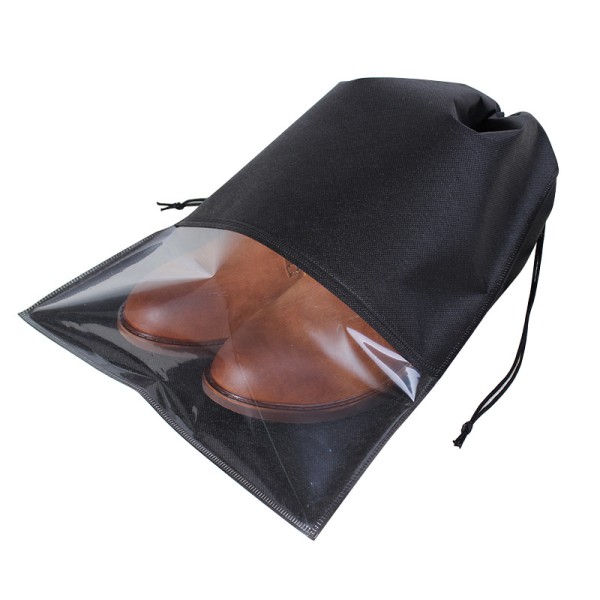 10 styks rejseskotasker Vandtæt støvtæt skotaske Skohornstaske Finishing-taske med klart vindue og træksnor Sløjfe højhælede sandaler
