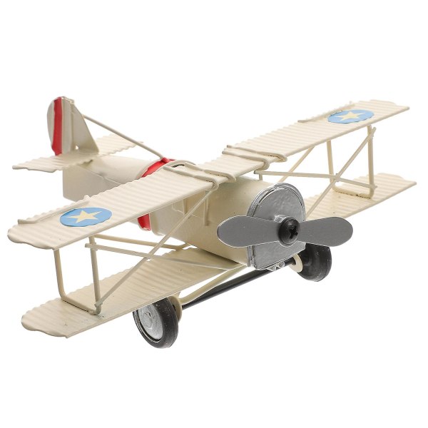Retro Iron Flygplan Vintage Flygplan Modell Metall Flygplan Prydnad BarnleksakVit16X13X5.5CM White 16X13X5.5CM