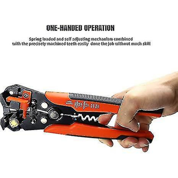Afisoleringstang, afisoleringsværktøj, kraftig 5-i-1 automatisk afisoleringstang, crimper, skærer til afisolering af ledninger, kabelskæring, crimpning 10awg-24