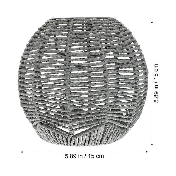 Kudottu Lamppuvarjostin Kattovalaisimen Varjostin Kattokruunun Varjostin Kudonta Lamppu Peite Harmaa 15X15X14CM Grey 15X15X14CM