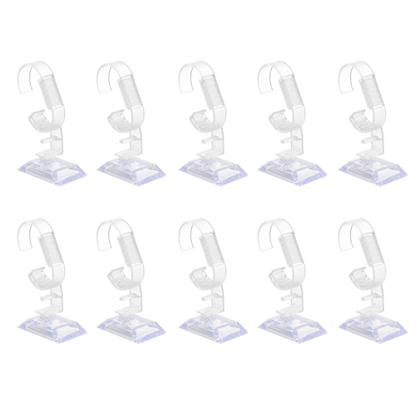10 kpl Muovikellotäyttöjalusta Teline Rakenna C-rengas Kellotäyttörekvisiitta Pakkasen läpinäkyvyys 9,7X5,5CM Frosted transparency 9.7X5.5CM