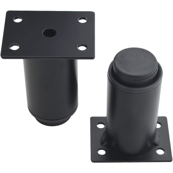 4 stk. Justerbare Møbelben, Heavy Duty Metal Møbelben til Bord, Seng, Sofa (8-12cm, Sort)