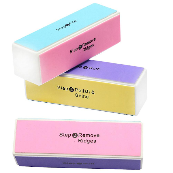 3 st Pedikyrverktyg Slipblock Polerblock Nagelfil Nagelkonstverktyg Nagelfiler Buff Nagelfil 10X3.2CM