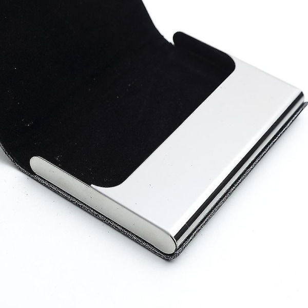 Visitkort Holder, Ultra Tynd Professionel Læder + Rustfrit Stål Visitkort Holder Til Rejser (3 stk)