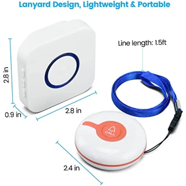 Hoitajien hälytin Langattomat Kutsunapit Ikääntyneiden Seurantaan SOS-Hälytysjärjestelmä Kannettava Hälytin Hoitajakutsun Ikääntyneille Potilaille Hätätilanteissa Kotiin