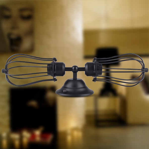 Retro vegglampe, industriell hjemmedekorasjonsbelysning, vegglampe (uten pære)