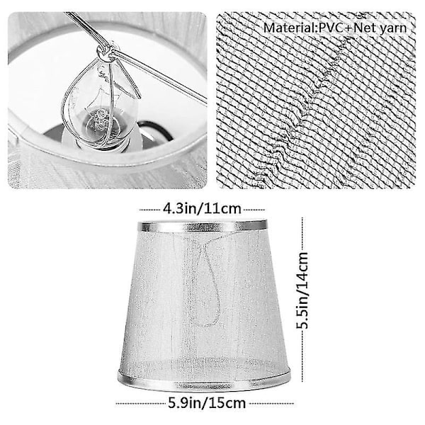 6-delad Kristallkronljus Mini Skärm 5,5 tum (silver)