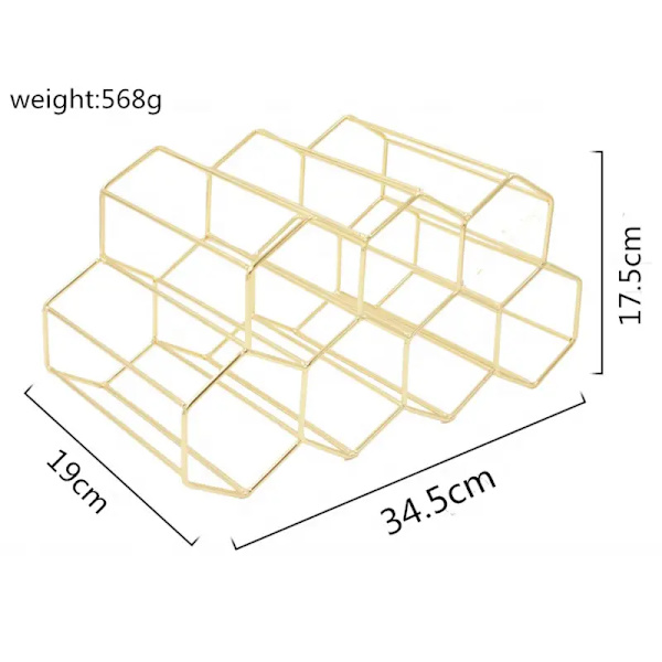 Gullmetall Vinstativ, Benkeplate Vinstativ, 9 Flasker Bordplate Vinstativ for Oppbevaring