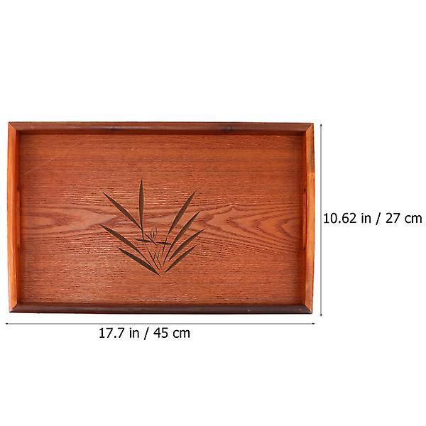 Smykketray Tretebrett Salatserveringsskuff Kommodebrett Tre Fruktskål Brun 45x27cm Brown 45x27cm