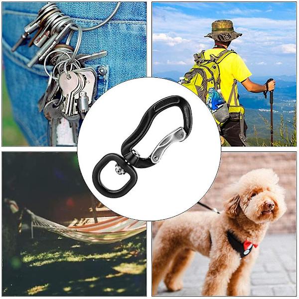 Roterande Karbinhake Multifunktionell Aluminiumlegering Karbinhake Vridbar Karbinhake Clip Används För Utomhus Camping Vandring Ryggsäck Krok Nyckelring Etc (1st, Sv