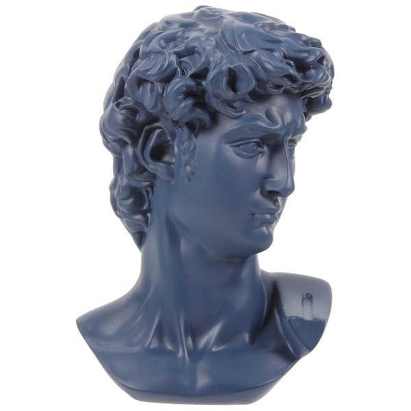 Romske Statue Gips Statue Moderne Skrivebordsdekorasjon Ornament Pythisk Apollo Bust Statue Blå 15x10cm Blue 15x10cm