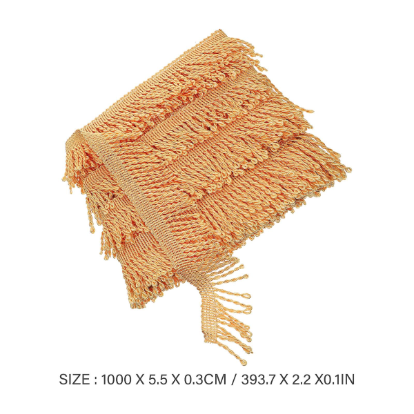 1 Rulla Franssitrimmiä, Tassel Trim, Elegantti DIY-Ommelmateriaali Verhojen Valmistukseen, Kulta, 0.3X5.5X1000CM Golden 0.3X5.5X1000CM