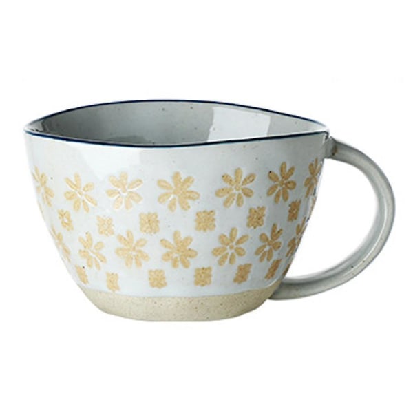 Vintage keramisk kaffekrus, melk Havremel Håndgrepskopp kompatibel med frokost,b