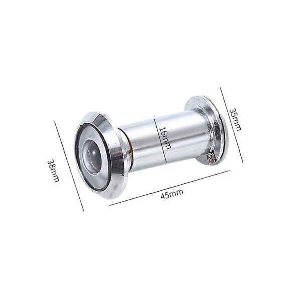 Viewer Security Peek Peephole Optisk glass vidvinkel med personverndeksel (2 stk, sølv)