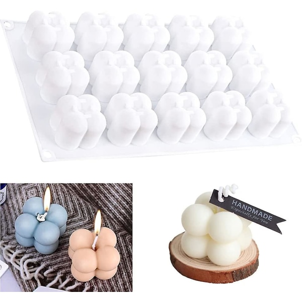Terningforme, Silikonform Bage Chokolade Kage Og Lavning Af 3D Håndlavede Lys, DIY Værktøjer Til Mousse Dessert Gele Is 15 Hulrum 15 Cavity