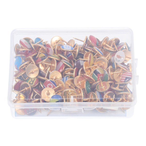 194 kpl Foto- ja karttakynsiä Lippu-Tappi Koristeelliset Push-naulat Merkinnän Push-naulat Sekalaiset värit 1X1cm Assorted Color 1X1cm