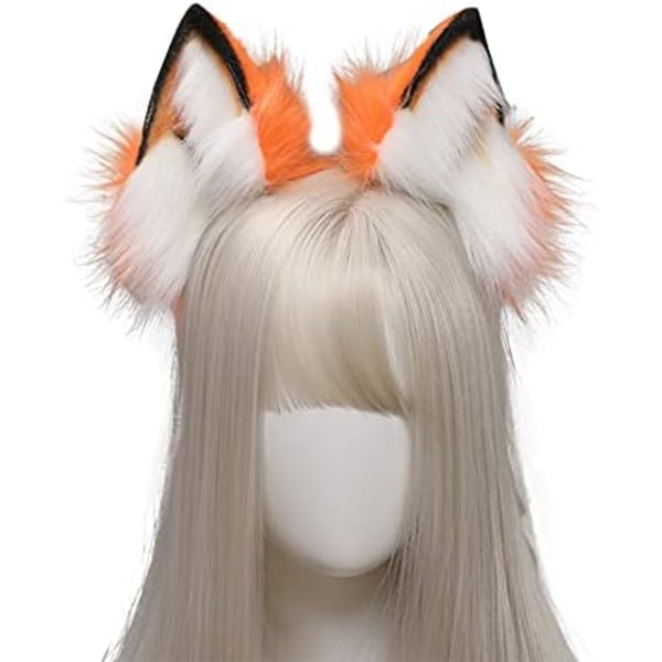 2 stk Håndlavede Wolf Fox Ears Animal Cosplay Cute Head Accessories til Halloween