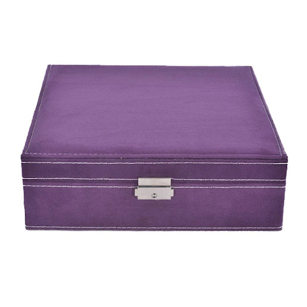 Smyckesorganisatör Smyckeskrin Örhängen Ringar Halsband Armband Display Bärbar Reseväska Hus D Purple