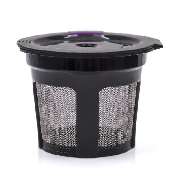 Pod Mesh Kopp Gjenbrukbart Kaffe Enkeltfilter Solo Rustfritt Stål Bakeutstyr Glass Bakeutstyr Sett (2 stk, Svart+lilla)
