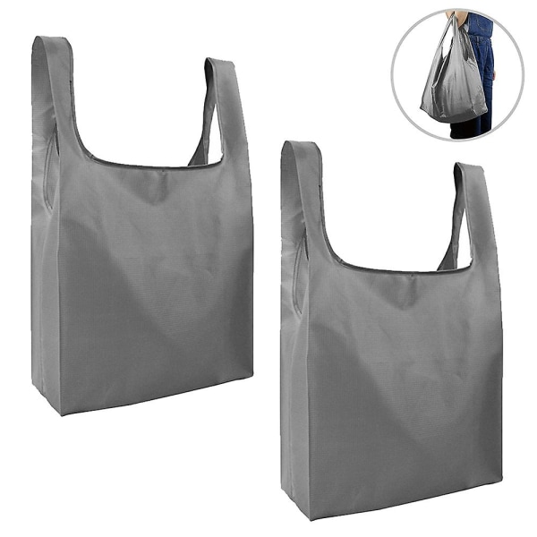 2-pack Återanvändbara Shoppingkassar Vikbara Stora Matkassar Med Fästficka Återanvändbara Tote-kassar Maskintvättbara För Kök Shoppingstyle 2 style 2