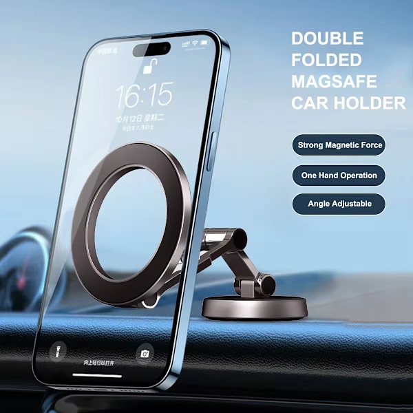 Roterbar Magisk Ring Magnetisk Telefonhållare Instrumentbräda Bil Luftventil Navigation GPS 360 Graders Rotation Bilhållare_xrzi black