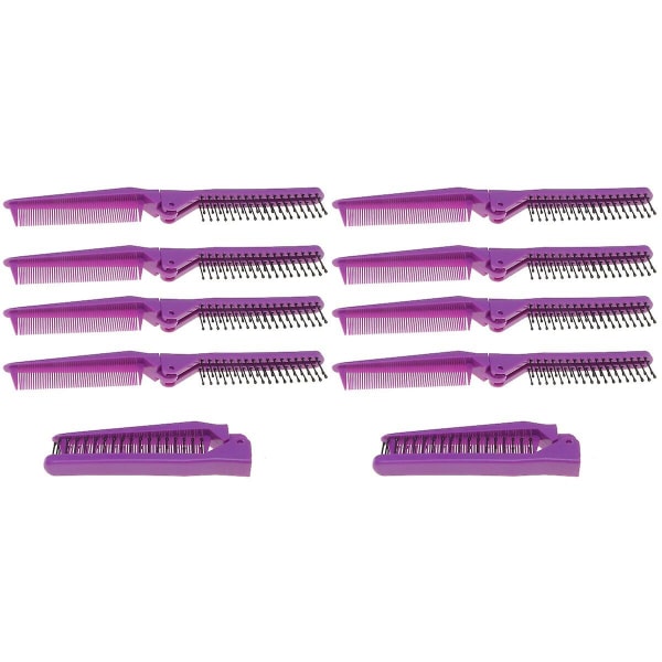 15 st Purple Bärbar Vikbar Kam Dubbelsidig Långt Hår Rakt Hår Vikbar Kam Antistatisk 10 pcs