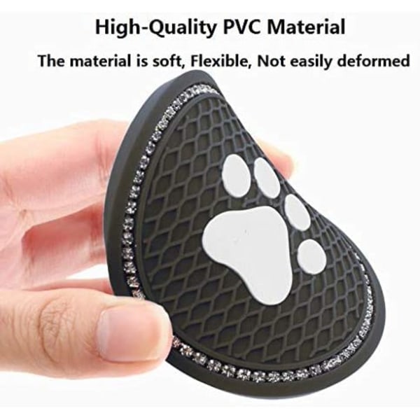 2-pack Hundepot-inredning Tillbehör PVC Diamantkopp Pad för Bilkopp Matta, Vattenkopp Matta