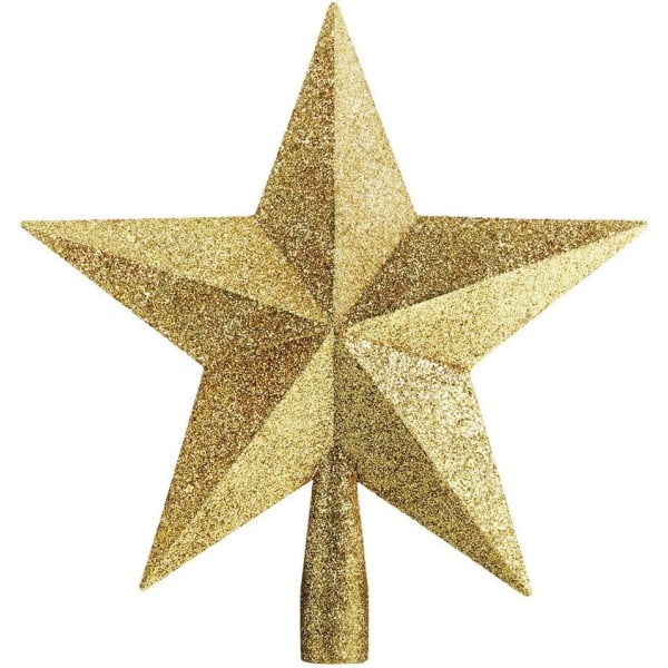 Glitter-joulukuusen tähti joulukuusen koristeluun (Kulta)