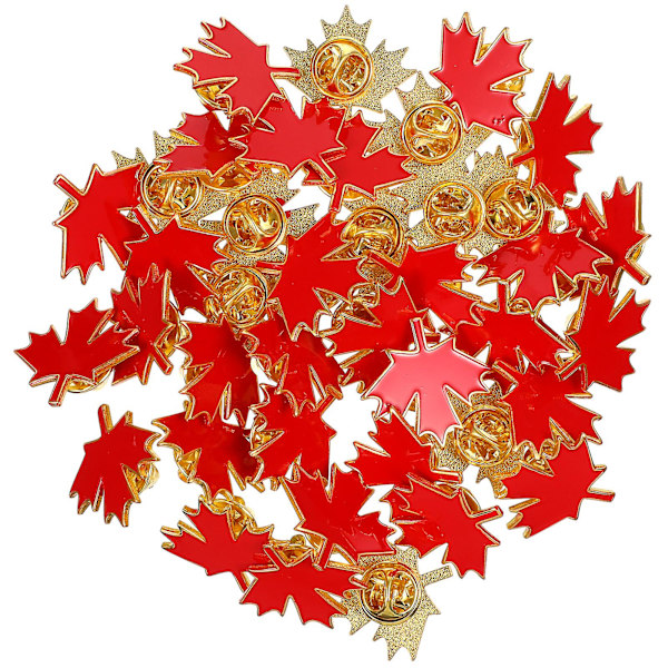 100 kpl Vaahteranlehti Rinnataskunapit Metalli Taide Rinnataskunapit Vaatteet Koristeelliset Merkit Festivaali Rinnataskunapit Lahjat40 40 pcs 2.5X2.4CM