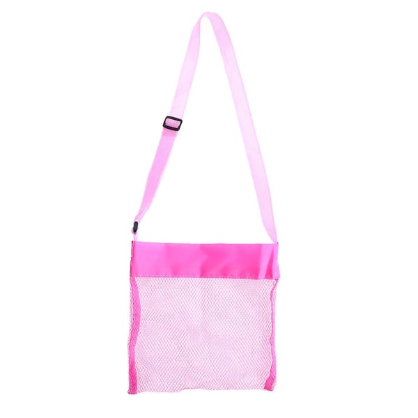 1pc Portable Beach Toy Tote Shell Bag Beach Bag Mesh Pouch For Kids ChildrenPink22X20.5CM