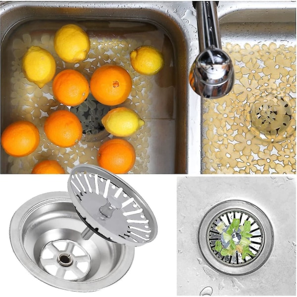 Diskhonssil/Diskhonstoppare Hål Köks/badrumssil Med Kulände, Rostfritt Stål (2-pack)