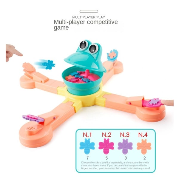 Matning av pusselspelleksaker för barn, groda Äter ben Roligt lärande och utbildning Set för toddler Tävling Multiplayer Interactive