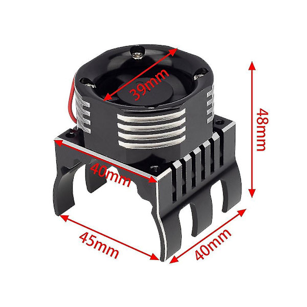 42mm Motor Kjøleventilator Varmespreder Med LED-lys Kompatibel Med Traxxas 1/10 E-maxx E- Summit Arrma 1/8 Kraton