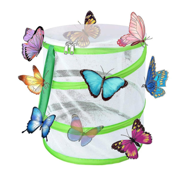 Butterfly Habitat kokoontaitettava Bug Catcher verkko verkko mesh kasvihäkki Terraario ponnahdusikkuna lapsille/lapsille/ toddler pyydystäminen30X35CM 30X35CM