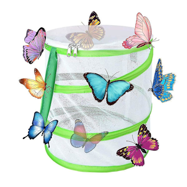 Fjärilshabitat Vikbart Insektfångarnät Mesh Insekter Växtbur Terrarium Pop-up För Barn/barn/småbarn Fångar 30X35CM 30X35CM