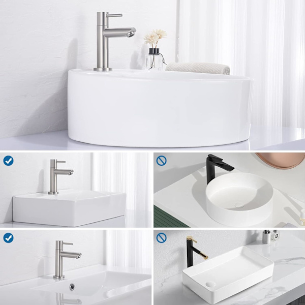 Krom Vandhane til Koldt Vand med Fleksibel Tilslutning, Badeværelsesvandhane med Udløbs Højde 93,4 mm Til Gæstetoilet, Badeværelse