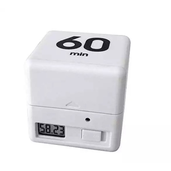 Kids Timer, Exercise Timer, Gravity Sensor, Timer for Time Management og Countdown Settings (15-20-30-60 Minutes, White)