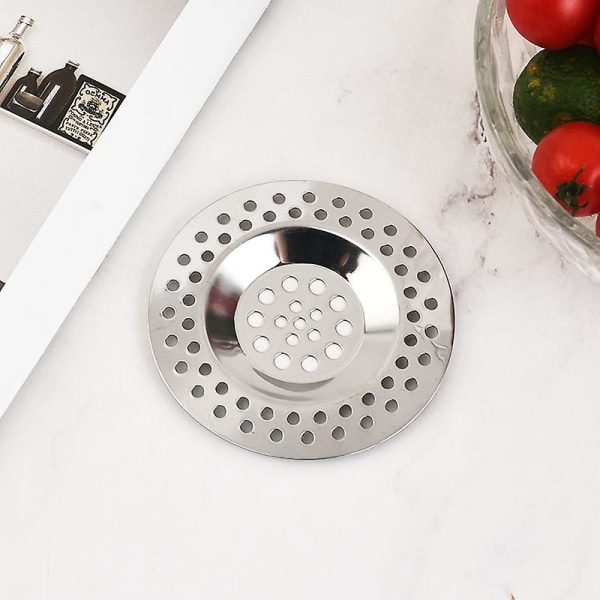 Silplugg för diskbänk i rostfritt stål, standardsil avloppsskydd för badrum/kök, hårfångare för badkar/dusch (4st, silver)